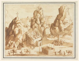 Paysage fantastique avec scènes de l