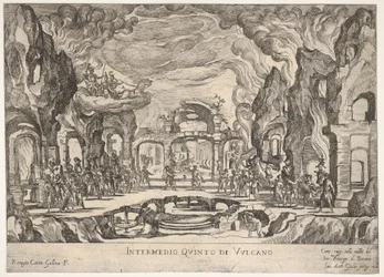 Cinquième Intermède : Vulcain Intermedio quinto di Volcano, de la série Sept Intermèdes..., 1608
