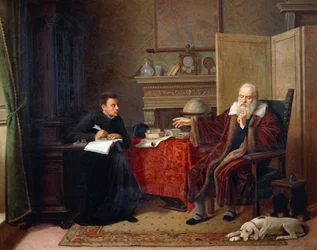 Galileo Galilei dictant ses observations à son secrétaire à Arcetri