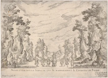 Vue de la scène représentant le Jugement de Paris