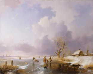 Paysage avec canal gelé, 1842
