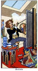 Un artiste peignant dans son atelier, 1936