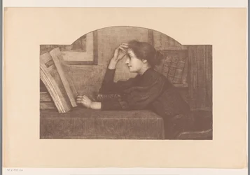 Femme lisant, de profil