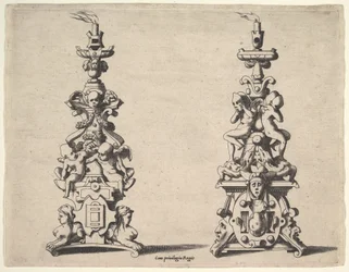 Deux designs de chandeliers, vers 1550-60