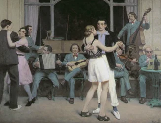 Le bar du casino à Cabourg, vers 1930