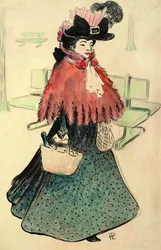 La belle juive fait ses courses. Le Rire magazine, 1896