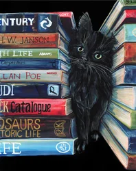Le chat curieux de la bibliothèque