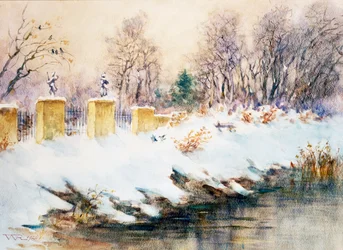 Chute de neige sur le naviglio