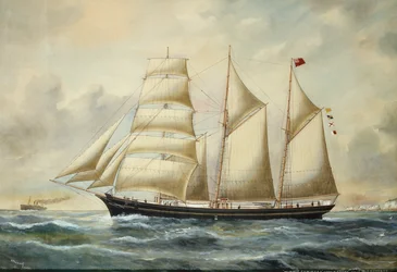 La brigantine Minnie Sommers au large de Folkestone