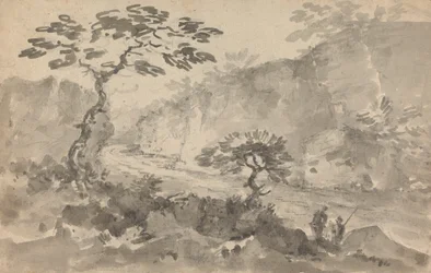 Paysage avec deux hommes