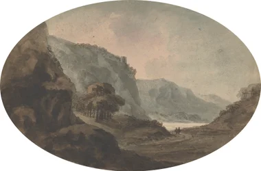 Deux hommes marchant dans un paysage