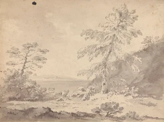 Deux arbres dans un paysage
