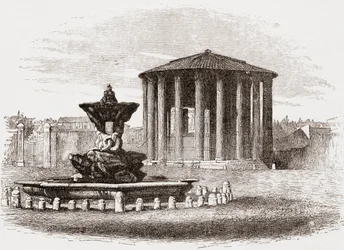 Temple de Vesta, Forum romain, Rome, Italie à la fin du XIXe siècle. Tiré de 