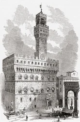 Le Palazzo Vecchio, Florence, Toscane, Italie à la fin du 19ème siècle. De Italian Pictures par le Rév. Samuel Manning, publié vers 1890