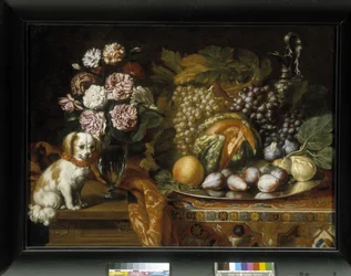 Nature morte avec épagneul nain