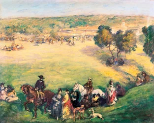 Le pré. Peinture par Ricard Canals i Llambi (1876-1931).