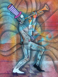 Musicien de jazz abstrait