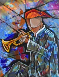Musicien de jazz abstrait