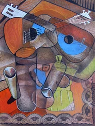 Guitars Cubist : Nature morte au café