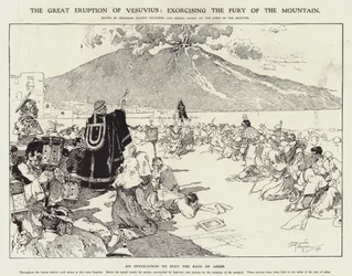 La grande éruption du Vésuve : exorciser la fureur de la montagne (gravure)