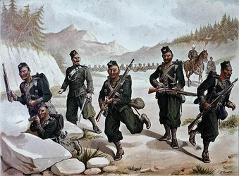 Les 3e Gurkhas en escarmouche, l