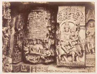 Sculpture du temple Hoysalesvara, Halebid, 1856-1857