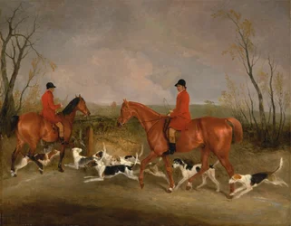 George Mountford, piqueur du Quorn, et W. Derry, valet de chiens, à John O