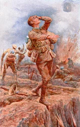 «Aveuglé pour vous» - carte postale de la Première Guerre mondiale publiée au profit du National Institute for the Blind