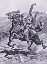 La dernière chevauchée des Yeomans, illustration de Après Pretoria : La guerre de guérilla, 1902