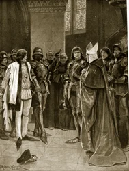 Henri VI est livré à Édouard IV à la cathédrale Saint-Paul, 1401, illustration tirée de «L