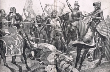 Le dernier combat de Jean II de France à la bataille de Poitiers, illustration tirée de 