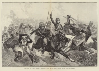 Le secours de Suakin, charge des 20e hussards sur la cavalerie ennemie lors de l