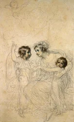La comtesse de Hopetoun avec ses filles Jasmin et Lucy