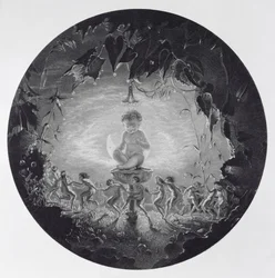 Puck et les fées, gravé par William Home Lizars (1788-1859)