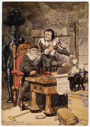 Esquisse pour illustrer les passions - Avarice, 1854
