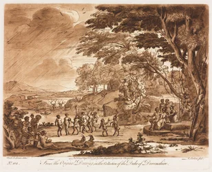 Liber Veritatis : No. 108, Paysage avec Satyres et Nymphes Dansant