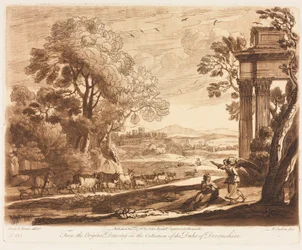 Liber Veritatis : No. 133, Un paysage, avec du bétail, et l