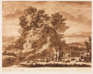 Liber Veritatis : No. 138, Une Vue de la Mer, avec le Christ Prêchant sur la Montagne (l