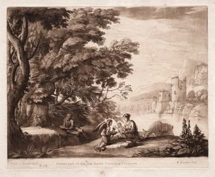 Liber Veritatis : No. 38, Le repos de la Sainte Famille le long d