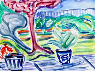 Jardin avec prunier, 2020