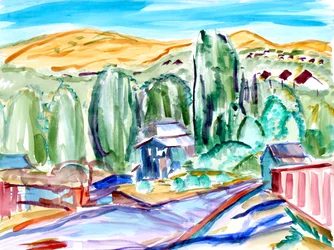 Maisons et collines