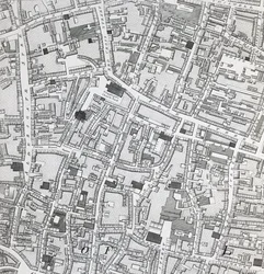 Plan de rue de Londres autour de Guildhall