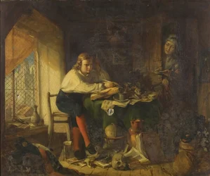Chatterton composant les manuscrits Rowleian