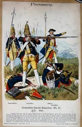 Grenadiers et officiers prussiens en 1745, c.1890