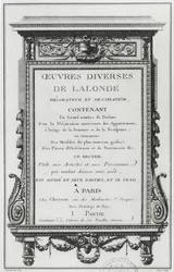 Frontispice de Oeuvres diverses de Lalonde, décorateur et dessinateur