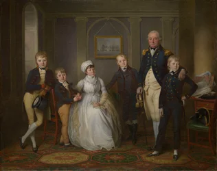 Capitaine Richard Grindall (1750-1820) et sa famille, vers 1800