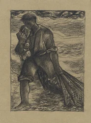 Pêcheur avec un filet