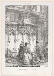 Vestiges et fragments architecturaux : Rouen - Fontaine de la Crosse, 1827