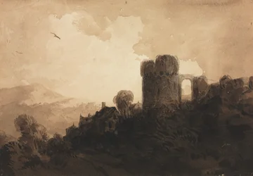 Paysage avec ruine de château