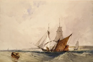 Navires au large de la côte du Kent, vers 1820